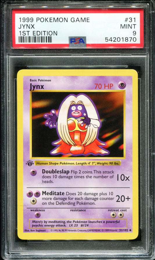 JYNX 31/102 PSA 9 1ST EDITION GAME POKEMON