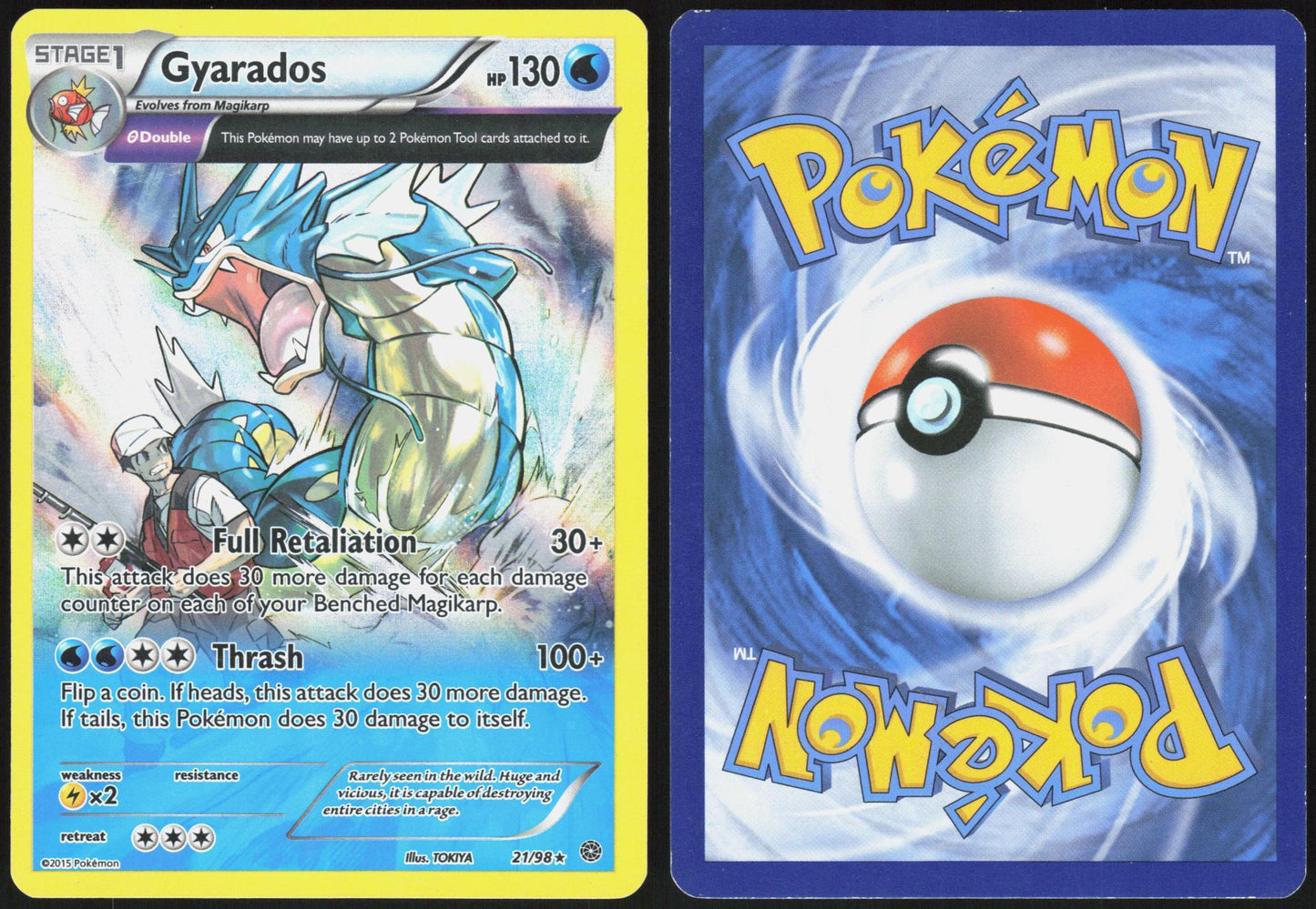 GYARADOS 21/98 ANCIENT ORIGINS POKEMON RARE REVERSE HOLO LP
