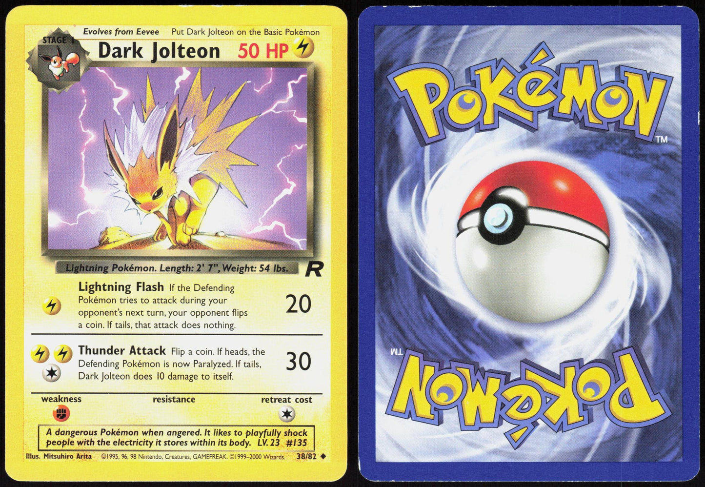 DARK JOLTEON 38/82 TEAM ROCKET POKEMON UNCOMMON UNLIMITED MP