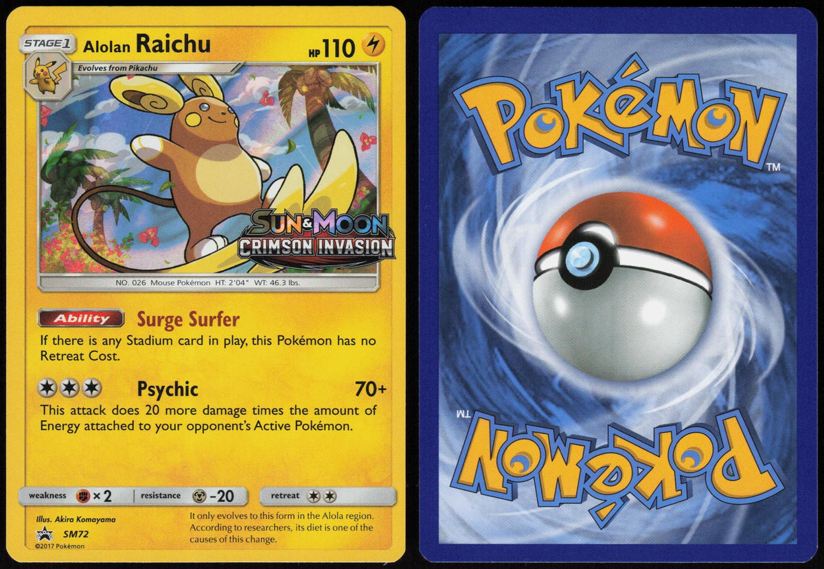 ALOLAN RAICHU - (PRERELEASE) SM72 SUN & MOON PROMO POKEMON PROMO HOLO LP