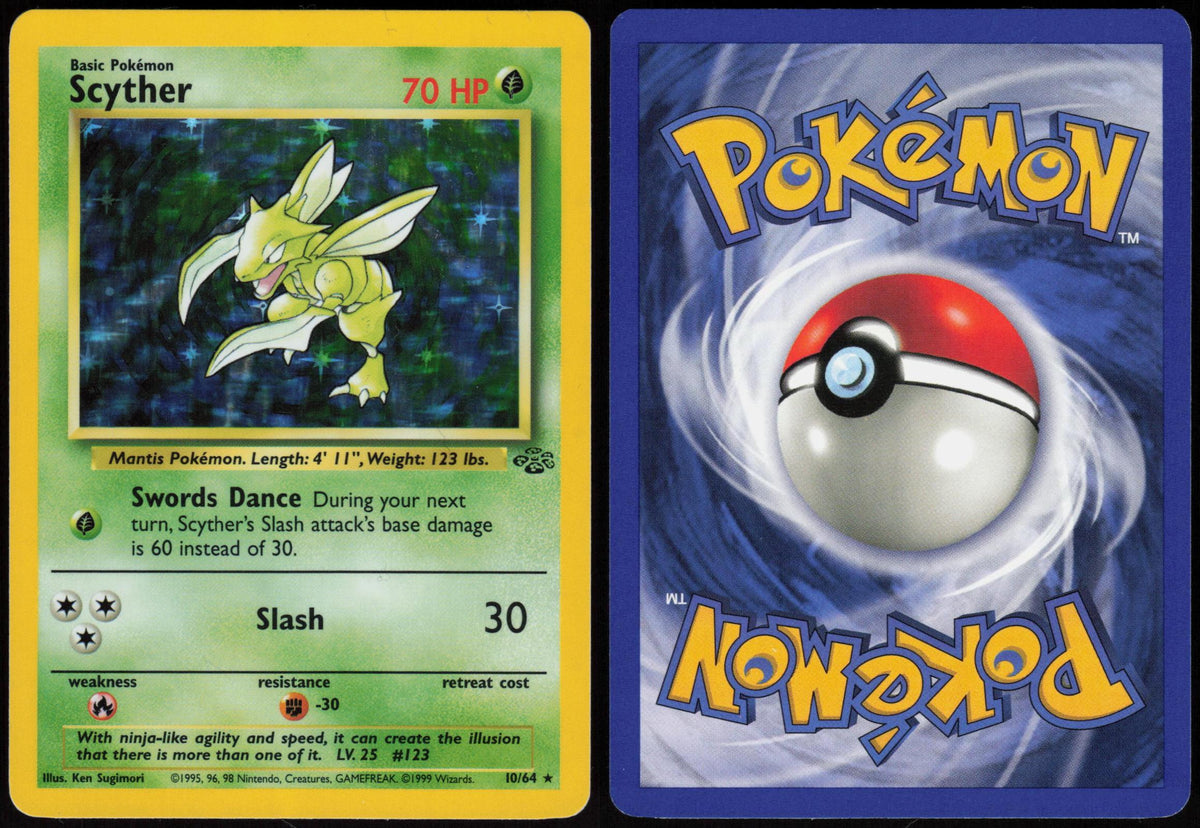 SCYTHER 10/64 JUNGLE POKEMON RARE UNLIMITED HOLO NM