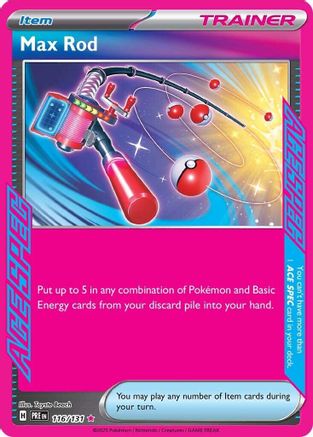 POKEMON TCG - Max Rod 116/131 SV Prismatic Evolutions - ACE SPEC Rare