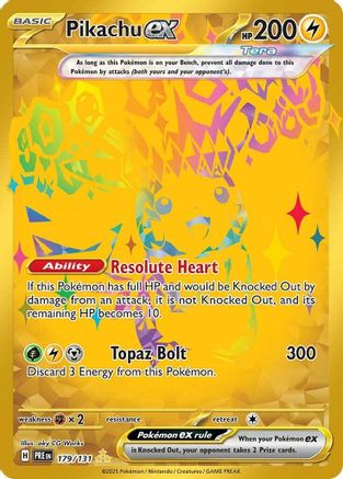 POKEMON TCG - Pikachu ex 179/131 SV Prismatic Evolutions - Hyper Rare