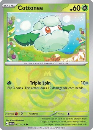 POKEMON TCG - Cottonee (Master Ball Pattern) 007/131 SV Prismatic Evolutions - Common