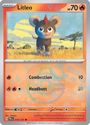 POKEMON TCG - Litleo (Master Ball Pattern) 015/131 SV Prismatic Evolutions - Common