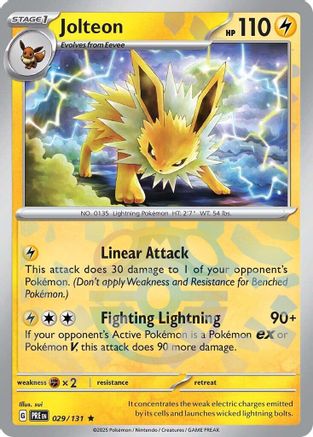 POKEMON TCG - Jolteon (Master Ball Pattern) 029/131 SV Prismatic Evolutions - Rare