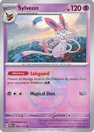POKEMON TCG - SYLVEON 040/131 PRISMATIC EVOLUTIONS MASTER BALL REVERSE HOLO