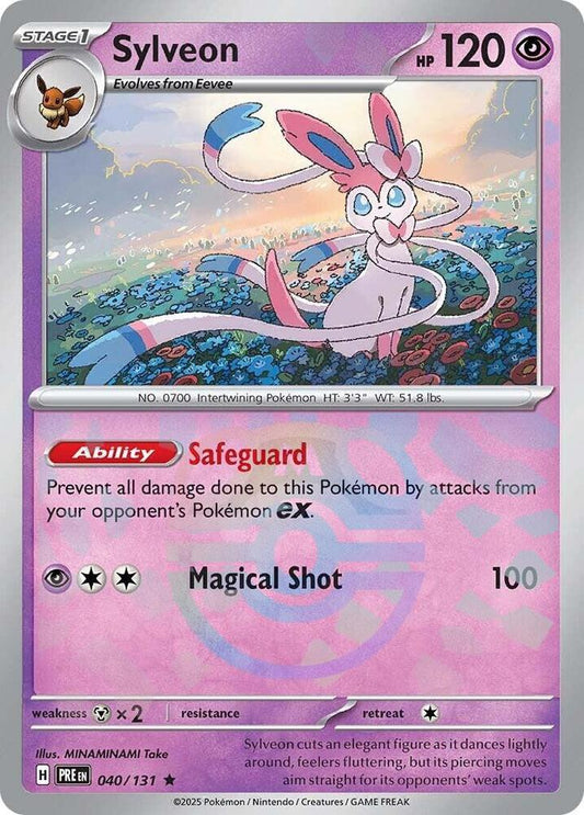 POKEMON TCG - SYLVEON 040/131 PRISMATIC EVOLUTIONS MASTER BALL REVERSE HOLO
