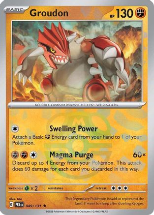 POKEMON TCG - Groudon (Master Ball Pattern) 049/131 SV Prismatic Evolutions - Rare