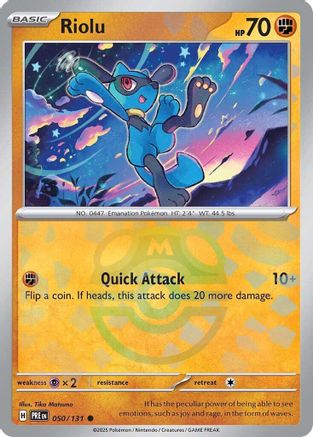 POKEMON TCG - Riolu (Master Ball Pattern) 050/131 SV Prismatic Evolutions - Common