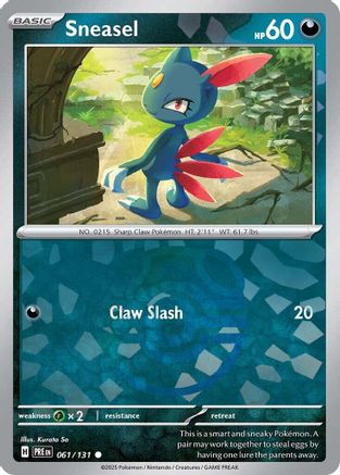 POKEMON TCG - Sneasel (Master Ball Pattern) 061/131 SV Prismatic Evolutions - Common