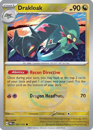POKEMON TCG - Drakloak (Master Ball Pattern) 072/131 SV Prismatic Evolutions - Common