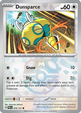 POKEMON TCG - Dunsparce (Master Ball Pattern) 079/131 SV Prismatic Evolutions - Common
