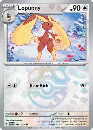 POKEMON TCG - Lopunny (Master Ball Pattern) 084/131 SV Prismatic Evolutions - Common