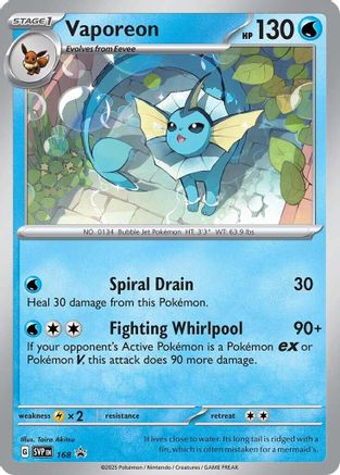 POKEMON TCG - Vaporeon 168 SV Scarlet & Violet Promo Cards - Promo