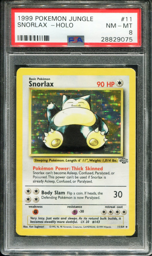 SNORLAX HOLO 11/64 PSA 8 JUNGLE POKEMON