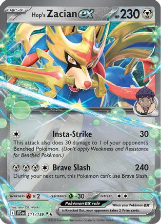 POKEMON TCG - Hop's Zacian ex 111/159 SV09 Journey Together - Double Rare