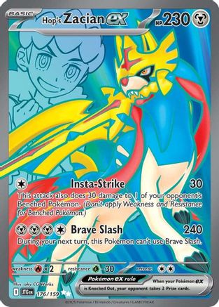POKEMON TCG - Hop's Zacian ex 176/159 SV09 Journey Together - Ultra Rare