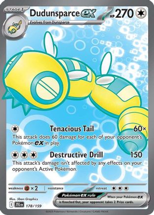 POKEMON TCG - Dudunsparce ex 178/159 SV09 Journey Together - Ultra Rare