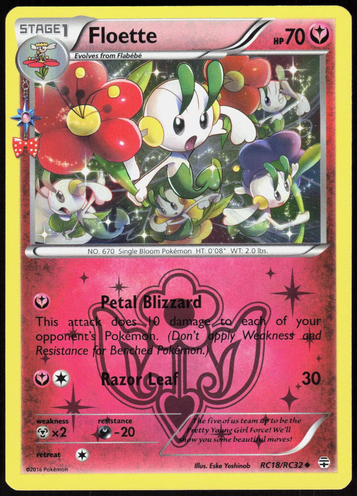 FLOETTE RC18/RC32 GENERATIONS POKEMON UNCOMMON HOLO LP