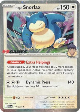 POKEMON TCG - Hop's Snorlax 117/159 Miscellaneous Cards & Products - Promo