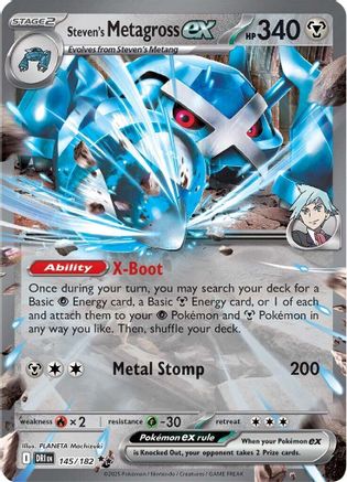 POKEMON TCG - Steven's Metagross ex 145/182 SV10 Destined Rivals - Double Rare