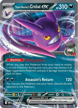 POKEMON TCG - Team Rocket's Crobat ex 122/182 SV10 Destined Rivals - Double Rare