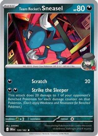 POKEMON TCG - Team Rocket's Sneasel 128 SV10 Destined Rivals - Rare