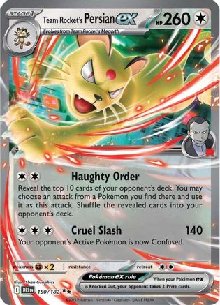 POKEMON TCG - Team Rocket's Persian ex 150/182 SV10 Destined Rivals - Double Rare