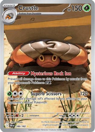 POKEMON TCG - Crustle 186/182 SV10 Destined Rivals - Illustration Rare