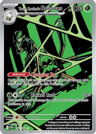 POKEMON TCG - Team Rocket's Spidops 187/182 SV10 Destined Rivals - Illustration Rare