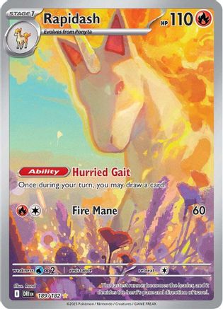 POKEMON TCG - Rapidash 189/182 SV10 Destined Rivals - Illustration Rare