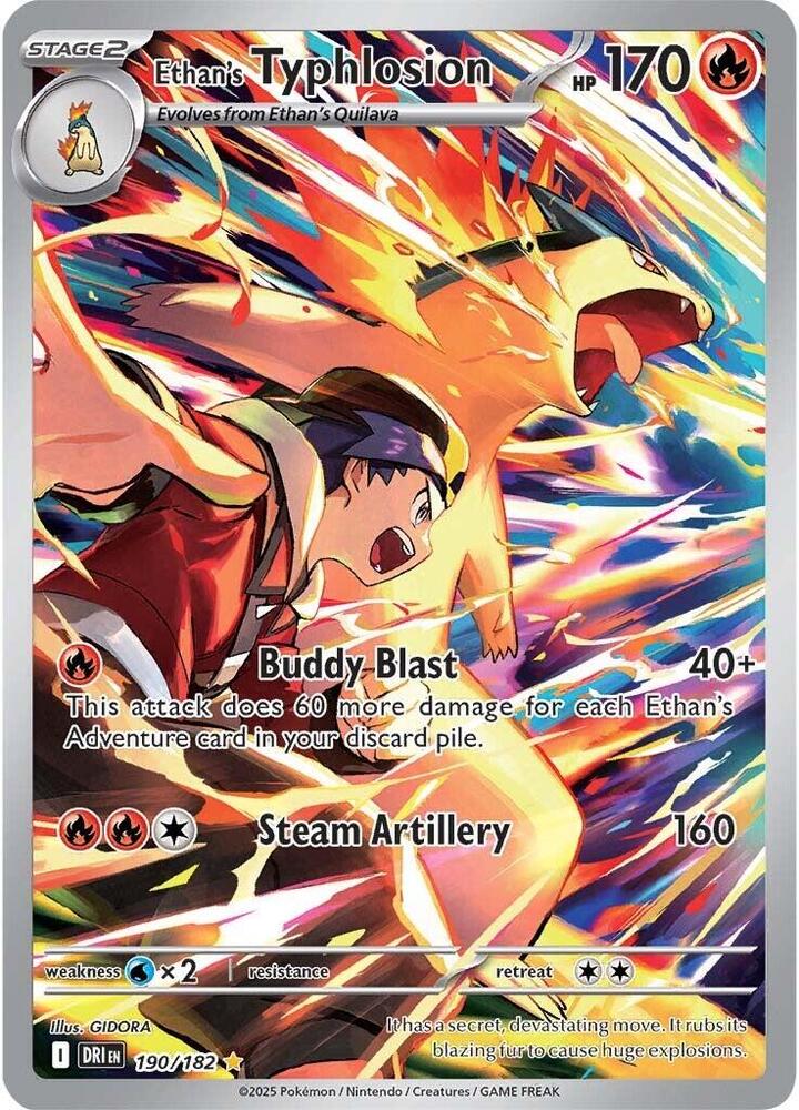 POKEMON TCG - ETHAN'S TYPHLOSION 190/182 DESTINED RIVALS ILLUSTRATION RARE