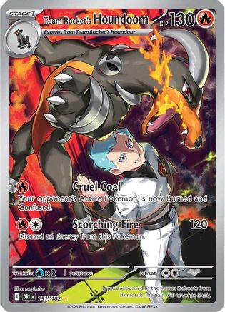 POKEMON TCG - Team Rocket's Houndoom 191/182 SV10 Destined Rivals - Illustration Rare