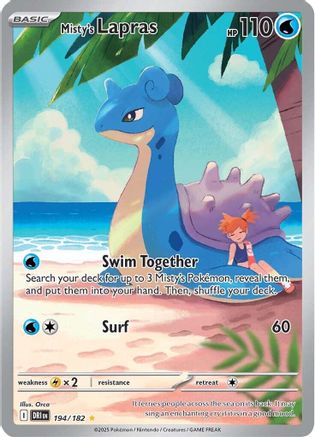 POKEMON TCG - Misty's Lapras 194/182 SV10 Destined Rivals - Illustration Rare