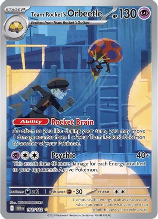 POKEMON TCG - Team Rocket's Orbeetle 198/182 SV10 Destined Rivals - Illustration Rare