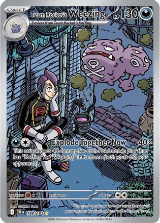POKEMON TCG - Team Rocket's Weezing 199/182 SV10 Destined Rivals - Illustration Rare