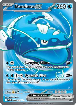 POKEMON TCG - Dondozo ex 211/182 SV10 Destined Rivals - Ultra Rare