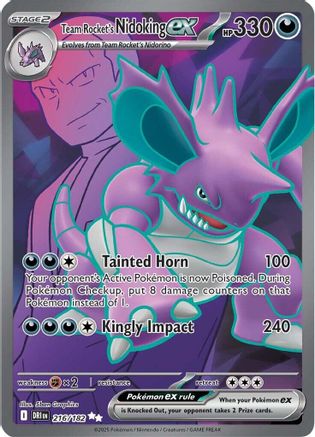 POKEMON TCG - Team Rocket's Nidoking ex 216/182 SV10 Destined Rivals - Ultra Rare