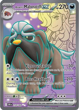POKEMON TCG - Arven's Mabosstiff ex 218/182 SV10 Destined Rivals - Ultra Rare