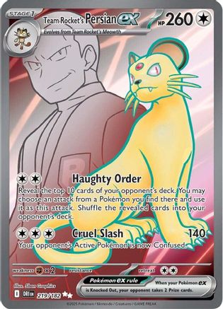 POKEMON TCG - Team Rocket's Persian ex 219/182 SV10 Destined Rivals - Ultra Rare