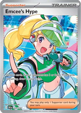 POKEMON TCG - Emcee's Hype 220/182 SV10 Destined Rivals - Ultra Rare