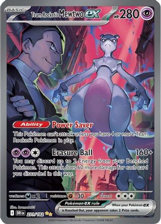 POKEMON TCG - Team Rocket's Mewtwo ex 231/182 SV10 Destined Rivals - Special Illustration Rare