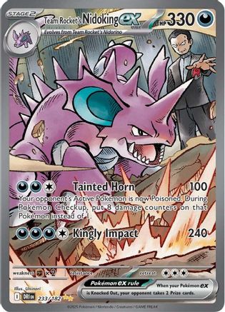 POKEMON TCG - TEAM ROCKET'S NIDOKING EX 233/182 DESTINED RIVALS SPECIAL ILLUSTRATION RARE