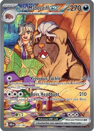 POKEMON TCG - Arven's Mabosstiff ex 235/182 SV10 Destined Rivals - Special Illustration Rare