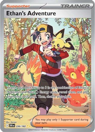 POKEMON TCG - ETHAN'S ADVENTURE 236/182 DESTINED RIVALS SPECIAL ILLUSTRATION RARE