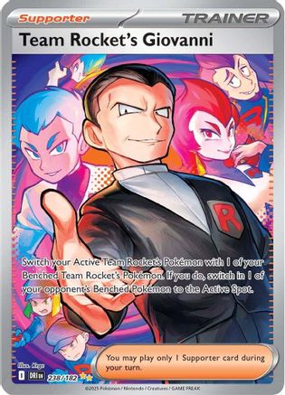 POKEMON TCG - Team Rocket's Giovanni 238/182 SV10 Destined Rivals - Special Illustration Rare