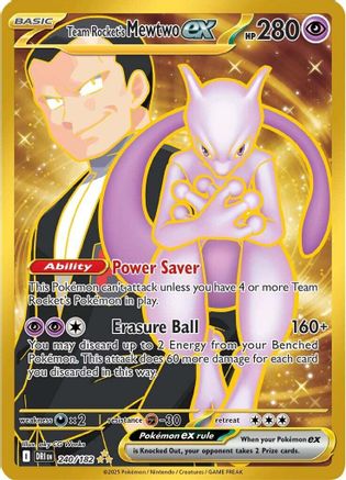POKEMON TCG - Team Rocket's Mewtwo ex 240/182 SV10 Destined Rivals - Hyper Rare