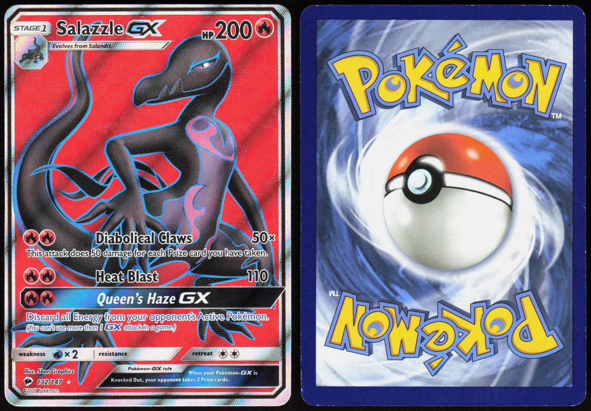 SALAZZLE GX 132/147 BURNING SHADOWS POKEMON ULTRA RARE HOLO LP