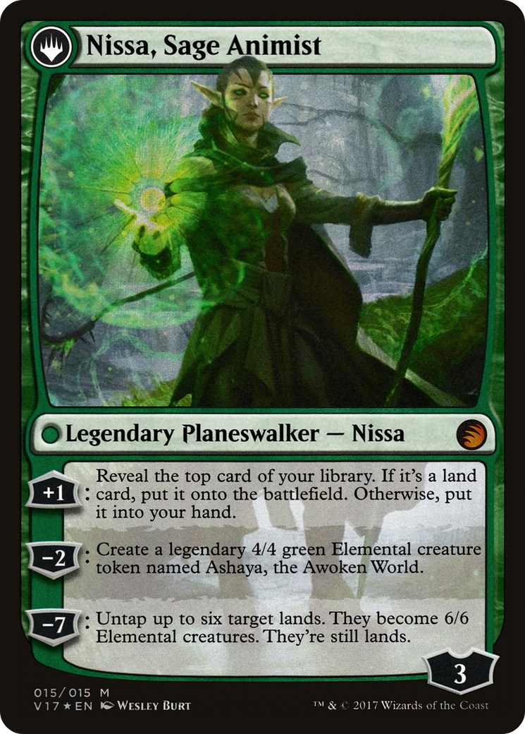 MAGIC: THE GATHERING  - Nissa, Vastwood Seer (V17-015) - From the Vault: Transform: (originpwdfc) Foil